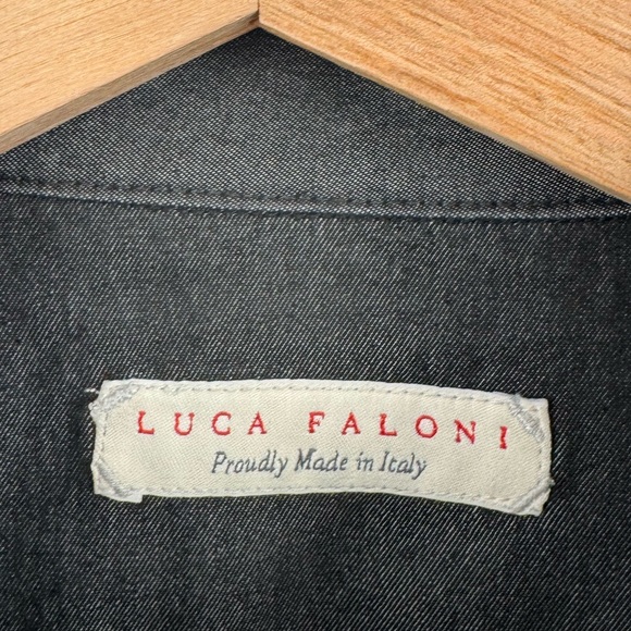 Luca Faloni Cotton Men's Grey Button Down Shirt - Picture 3 of 6